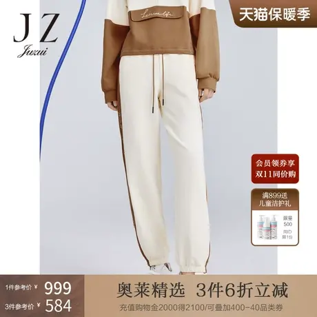 JZ玖姿商场同款休闲风抽绳宽松卫裤女2023秋季新款裤子JWCQ11129图片