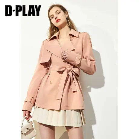 【反季1件68折】DPLAY德帕拉时尚气质短款小个子风衣外套图片