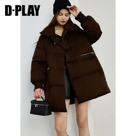 DPLAY2023冬时髦御寒王 美拉德棕色0压保暖加厚泡芙羽绒服图片