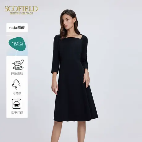 【naia醋酸】Scofield女装法式赫本风连衣裙收腰2025夏季新品图片