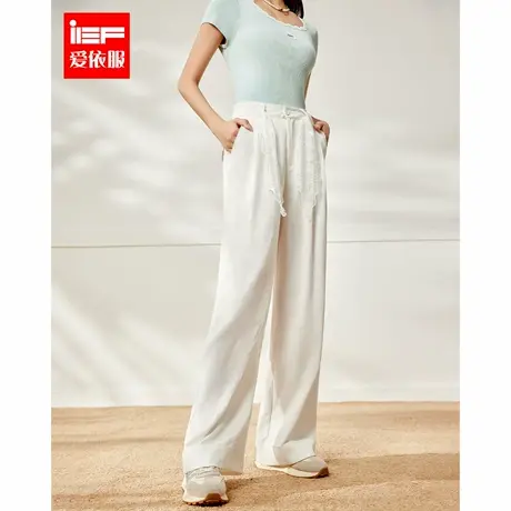 IEF/爱依服裤子2025夏季新款韩系风简约休闲通勤百搭显瘦阔腿裤图片