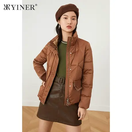 YINER音儿奥莱女装秋季通勤OL白鸭绒羽绒服图片