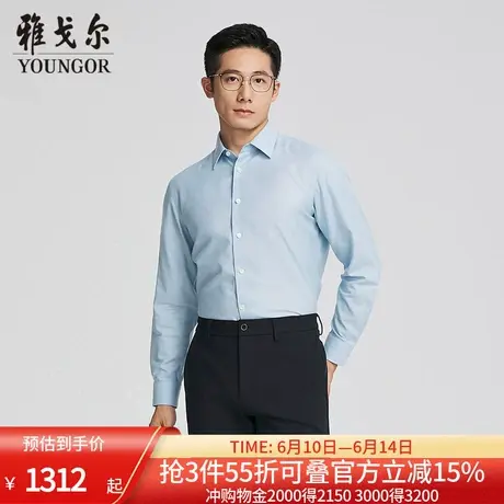 【商场同款】雅戈尔男士长袖衬衫春秋新款官方商务休闲免烫衬衫男图片