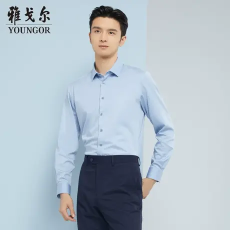 雅戈尔奥莱 商场同款男士长袖衬衫秋季新款官方商务休闲免烫衬衫图片
