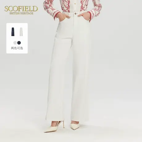 【大乐gogo严选】【棉+亚麻】Scofield牛仔裤高腰阔腿裤2025夏图片