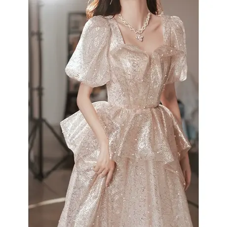 晚礼服裙女宴会新款主持人仙女超仙森系设计感高级感声乐艺考高端图片