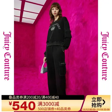 Juicy Couture橘滋秋季装女2023年新款复古logo刺绣水洗女休闲裤图片