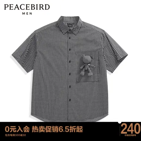 太平鸟男装 休闲时尚外穿短袖式衬衫B1CJC2311商品大图