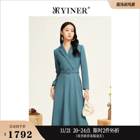 YINER音儿女装冬季气质高级感中长款羊毛连衣裙图片