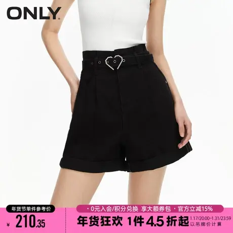 ONLY2023秋季新款时尚休闲A字高腰短款翻边牛仔裤女|123243052图片
