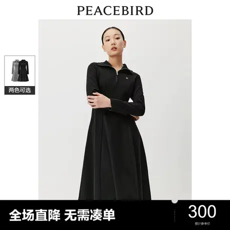 太平鸟女装春季新款针织翻领连衣裙A1FAD4338图片