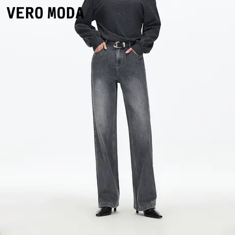 Vero Moda牛仔裤女2025秋季新款含棉钉钻水洗休闲直筒裤325332031图片