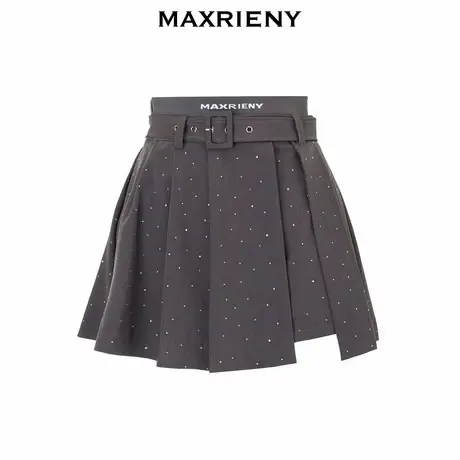 【奥莱】MAXRIENY高腰A字双层高腰头百褶半裙图片