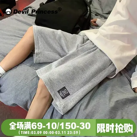 2025年夏季新款百搭宽松阔腿灰色短裤女高腰显瘦BF风ins潮五分裤图片