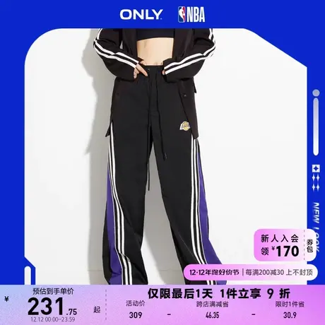 ONLY奥莱2023夏季新款NBA联名款高腰可调节直筒休闲裤图片