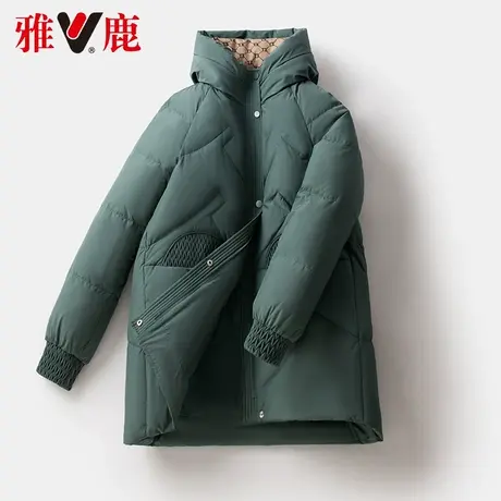 雅鹿羽绒服女短款连帽2022冬季新款小个子休闲宽松保暖短外套高端图片