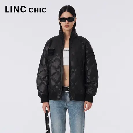 LINCCHIC金羽杰羽绒服女2023年秋冬新款潮酷飞行员夹克Y23802062图片