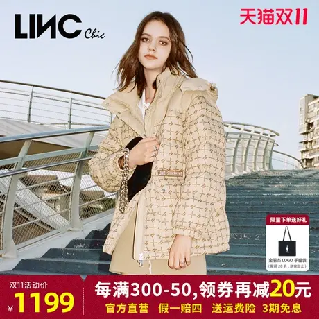 LINC金羽杰2023秋冬新款复古反季专柜断码女款短款面包服羽绒服女图片