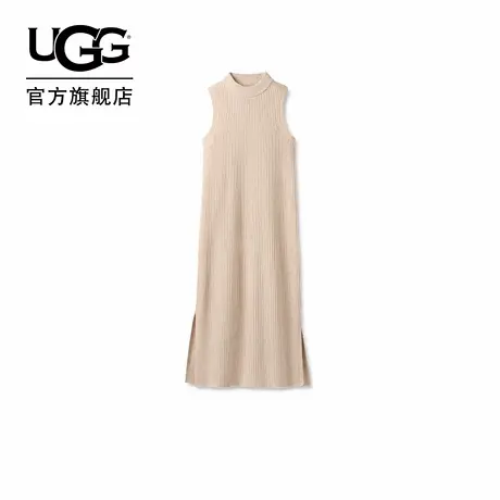 UGG秋季新款女士时尚舒适纯色无袖罗纹轻质直筒针织连衣裙1171611图片