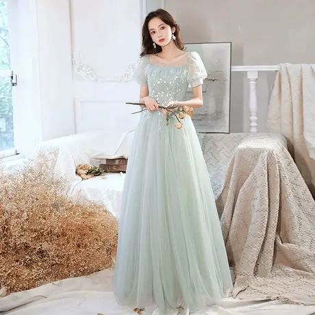 晚礼服女年会仙气纱裙小众高端轻奢大合唱演出服独唱艺考声乐长裙图片