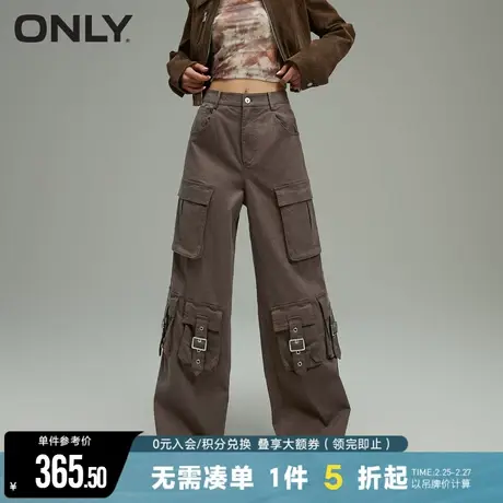 ONLY冬季时尚百搭高腰显瘦阔腿工装休闲裤女|123414065图片