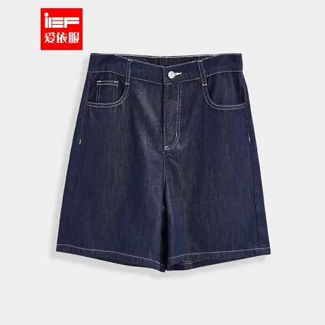 IEF/爱依服短裤2025夏季新款港式复古休闲通勤气质百搭牛仔五分裤图片