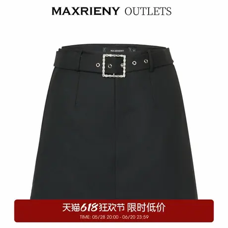 【奥莱】MAXRIENY率性气质满钻日字扣低腰短裙早半裙图片
