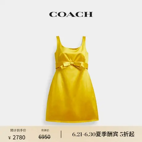 【新品】COACH/蔻驰女士丝缎迷你蝴蝶结连衣裙裙子图片