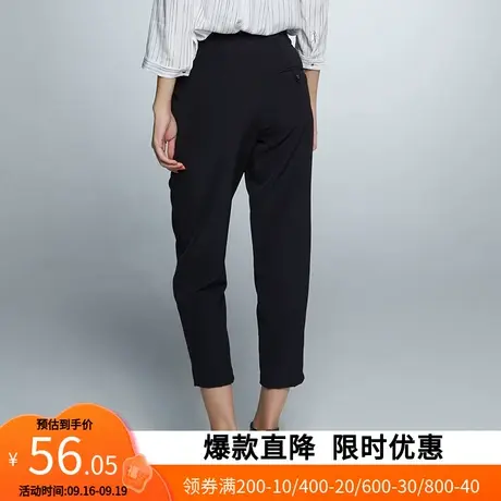 【断码S】艾格2023春季休闲时尚百搭个性简约纯色直筒休闲裤Z147图片