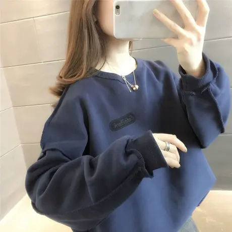 慵懒风假两件卫衣女秋冬2023新款宽松韩版长袖外套港风chic上衣潮图片