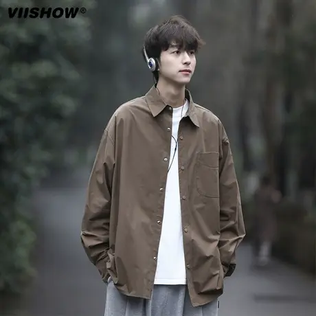 VIISHOW衬衫长袖男春秋季新款cityboy潮流穿搭痞帅2023年外穿外套图片