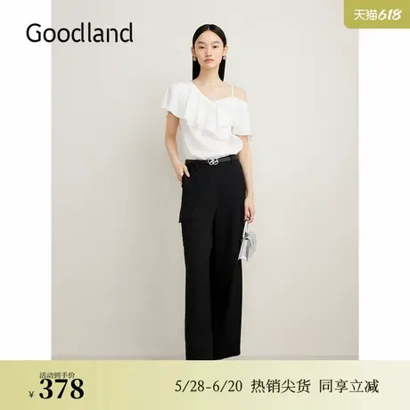 Goodland美地夏季直筒长裤通勤ol风休闲裤图片