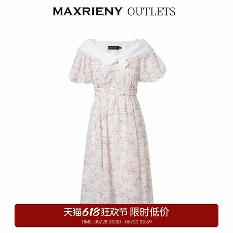 【奥莱】MAXRIENY欧式园艺风粉花印花连衣裙夏日浪漫碎花裙子图片
