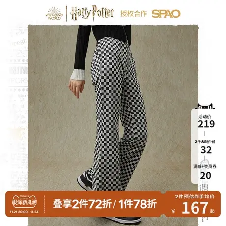 SPAO哈利波特合作系列春季女士休闲满印直筒长裤SPMTC49D43图片