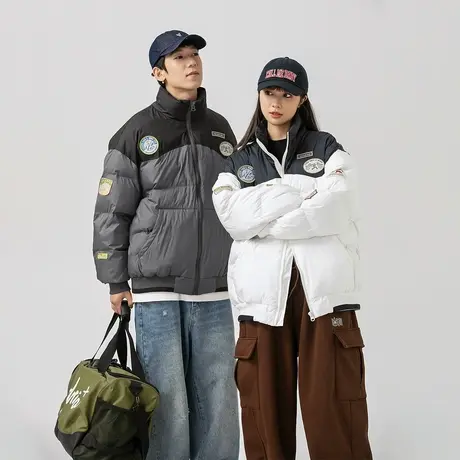 潮牌情侣装保暖棉服女加厚冬季外套2023年新款复古宽松面包服棉衣图片