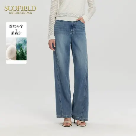【含莱赛尔】Scofield女装复古做旧水洗牛仔裤含桑蚕丝2025夏新品图片