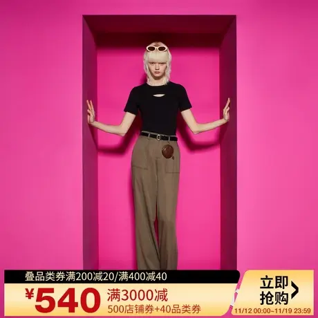 Juicy Couture橘滋2023新款绿野仙踪垂感阔腿女休闲裤图片