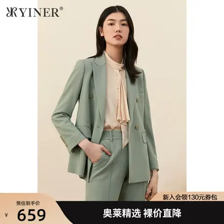 影儿YINER音儿女装2021秋季新款时尚通勤OL西装短外套图片