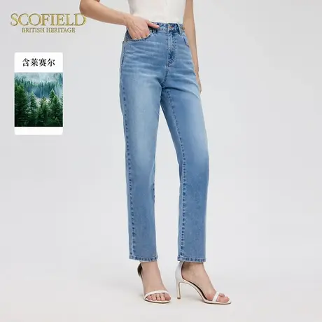 【含莱赛尔】Scofield女装复古港风牛仔裤高腰直筒裤2025夏季新品图片