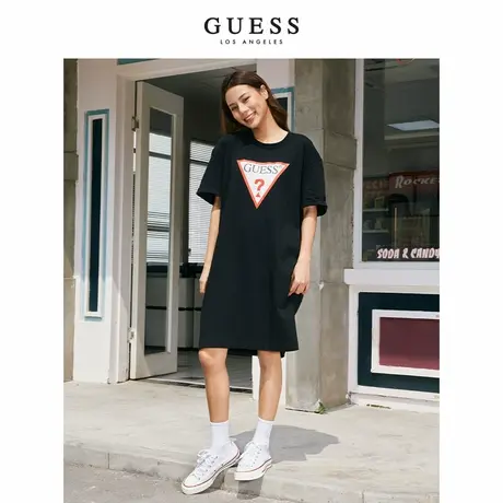 GUESS新款女士倒三角LOGO学院风连衣裙Q1FK23K2Q43图片