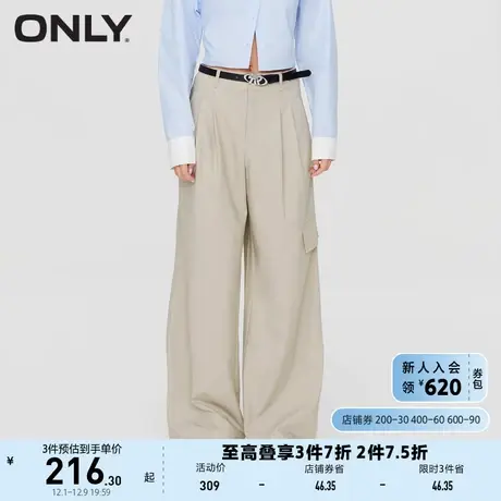 ONLY奥莱夏季时尚宽松显瘦西装裤阔腿休闲裤女图片