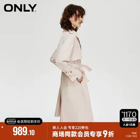 ONLY2023秋季新款时尚简约收腰翻领中长款风衣外套女|123336030图片