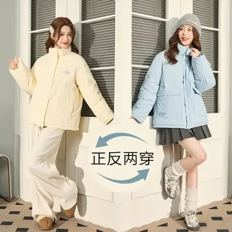 唐狮双面穿羽绒服女冬季新款韩版设计感小众甜美百搭保暖外套1.5图片