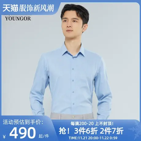 【商场同款】雅戈尔男士长袖衬衫夏季商务休闲免烫衬衫衬衣S2043图片
