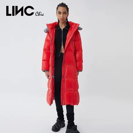 商场同款LINC金羽杰羽绒服女2023冬新款反季断码中长款专柜面包服图片