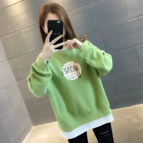 假两件卫衣女2023年新款韩版宽松加绒加厚秋季外套春秋薄款上衣潮图片