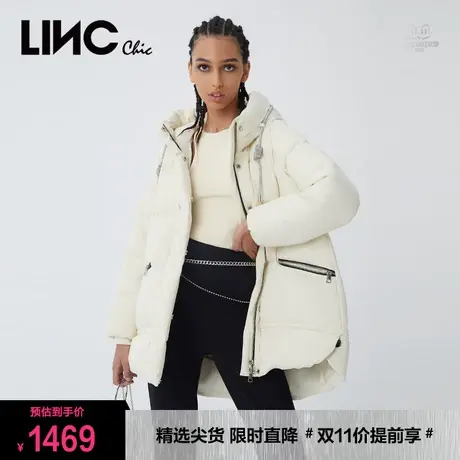 商场同款LINC金羽杰羽绒服女2021冬反季时尚短款面包服官网正品图片