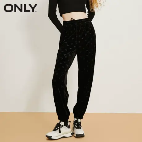 【买5免1】ONLY奥莱时尚潮流高腰烫印爱心束脚休闲裤女图片