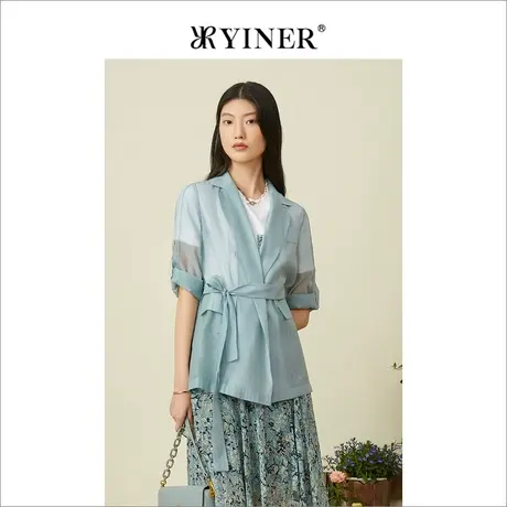 YINER音儿女装2022夏季收腰薄款西服休闲西装外套图片
