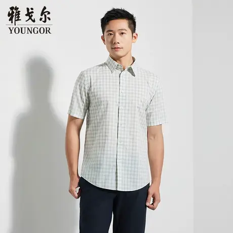 【商场同款】雅戈尔男士短袖衬衫夏季新款官方商务休闲短袖衬衫男图片